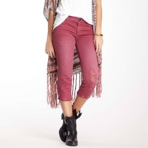 Free People destroyed crop denim